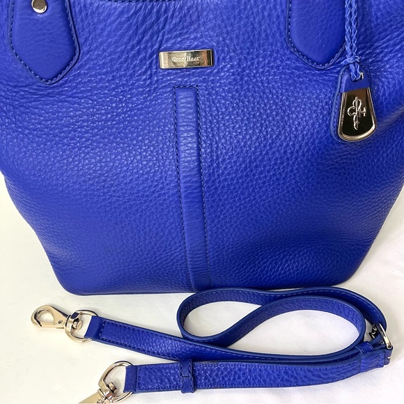 Cole Haan Blue Pebbled Leather Tote Crossbody Bag - Picture 7 of 14